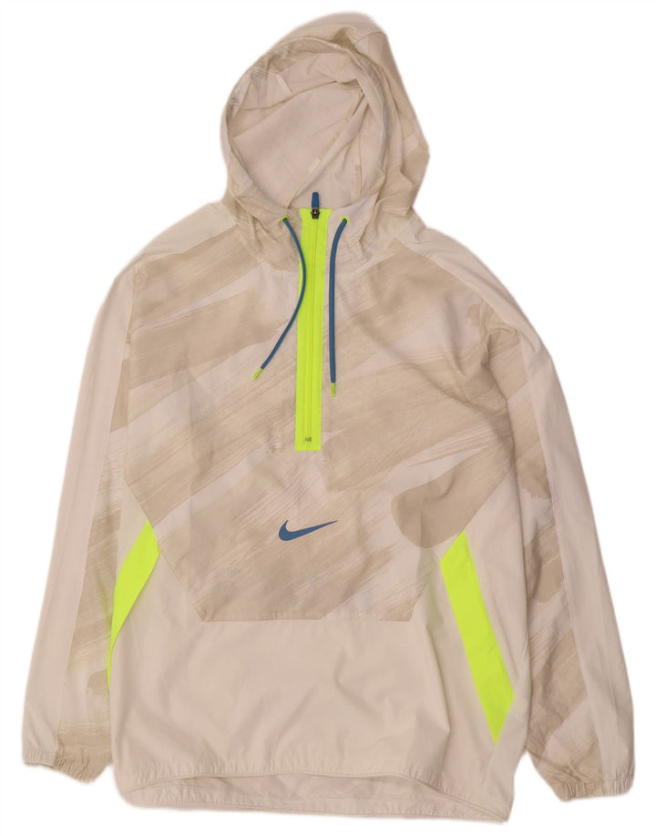 Мужская куртка-дождевик Nike Dri Fit UK 40, большая белая с цветными блоками