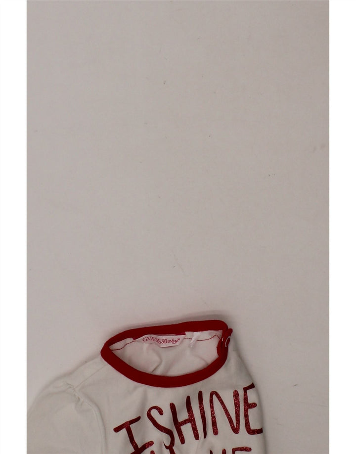GUESS Baby Girls Graphic Top Long Sleeve 3-6 Months White Cotton Vintage Guess and Second-Hand Guess from Messina Hembry 