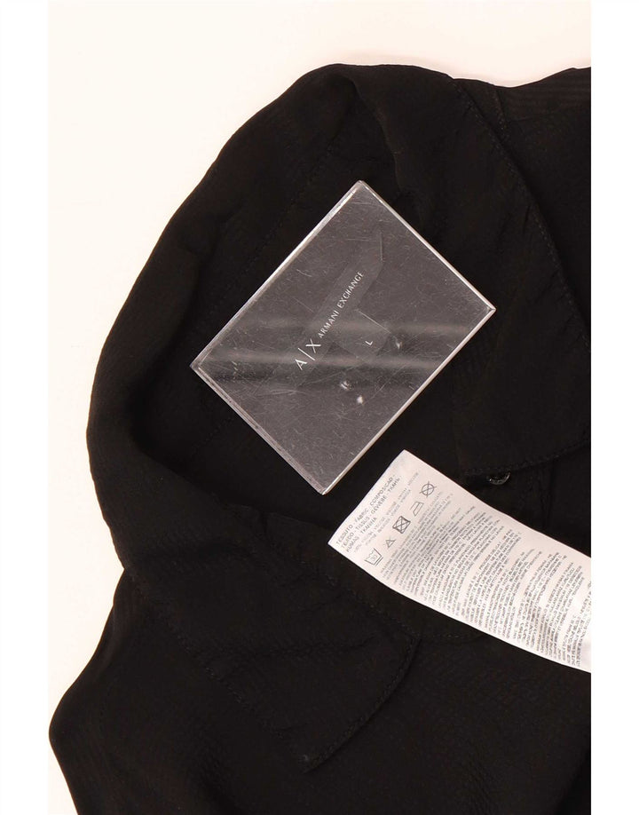 Armani Exchange Damen Hemdbluse UK 14 Große schwarze Viskose