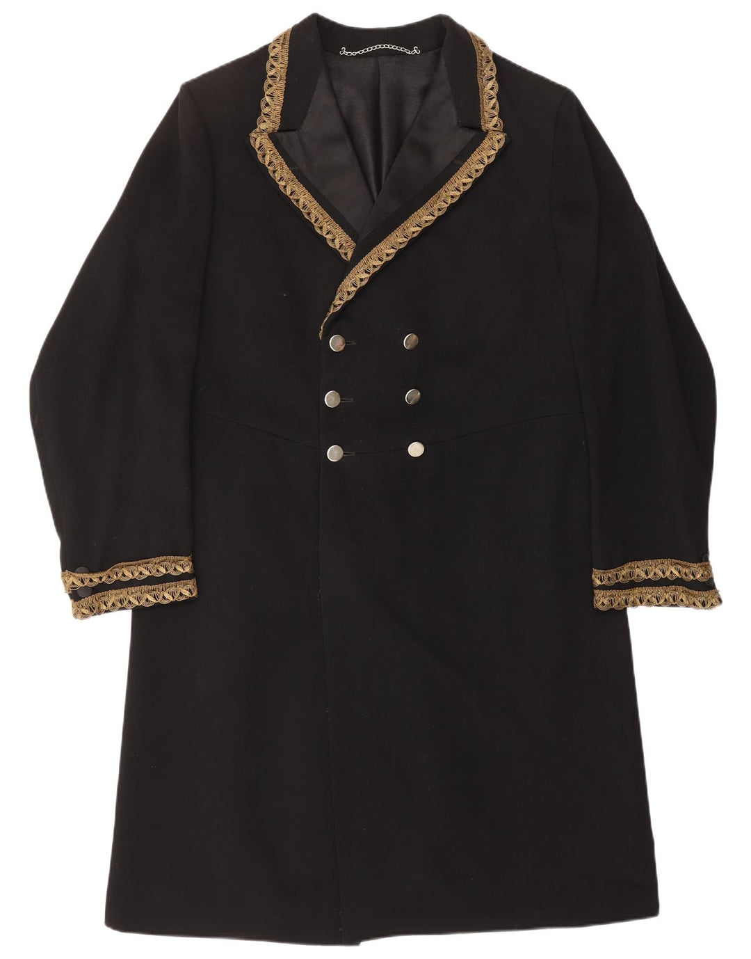 VINTAGE Womens Overcoat UK 14 Medium Black