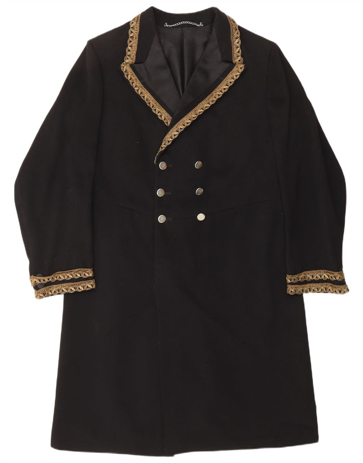 VINTAGE Womens Overcoat UK 14 Medium Black