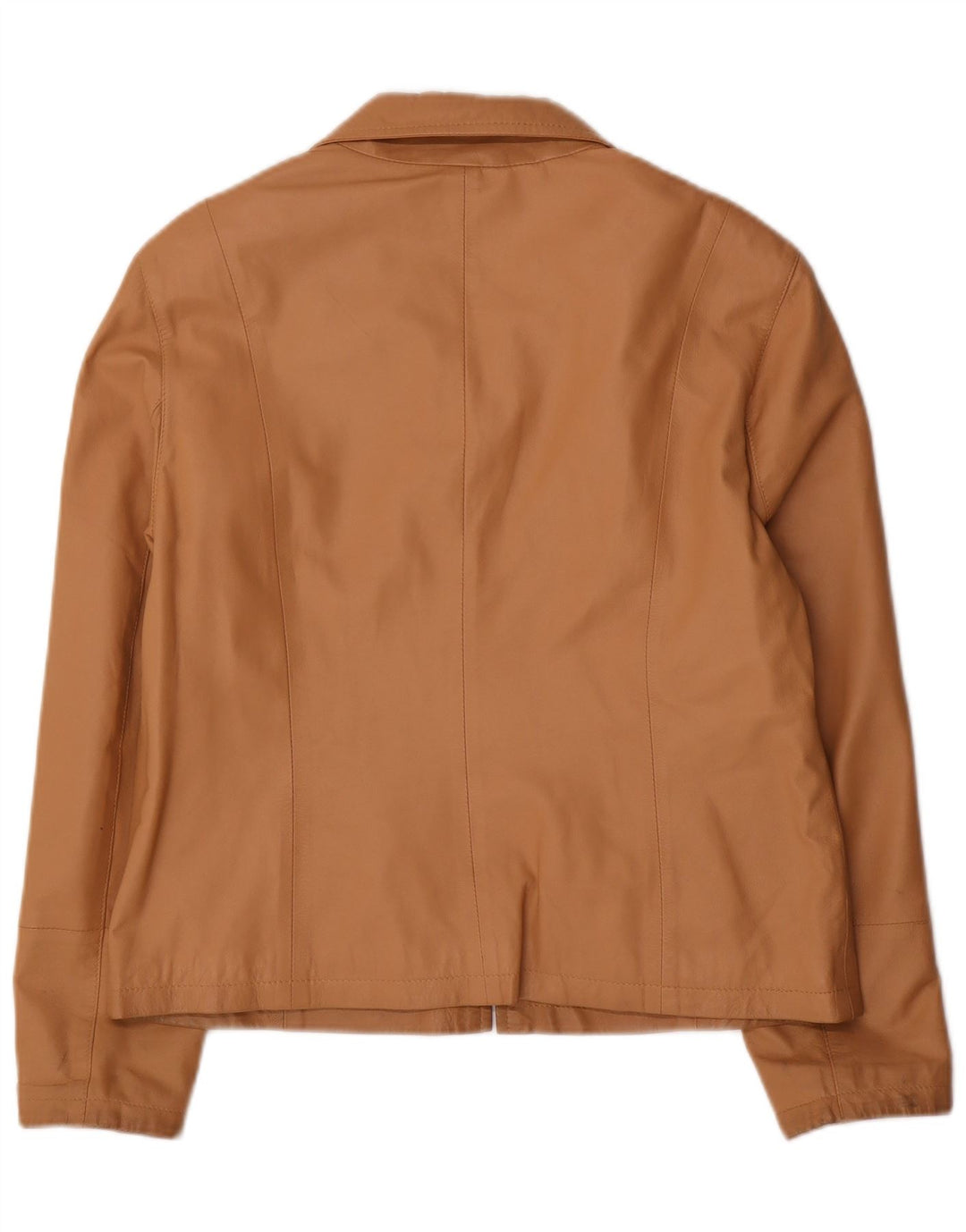 Franco Callegari Womens Bomber Leather Jacket UK 16 Large Beige Leather