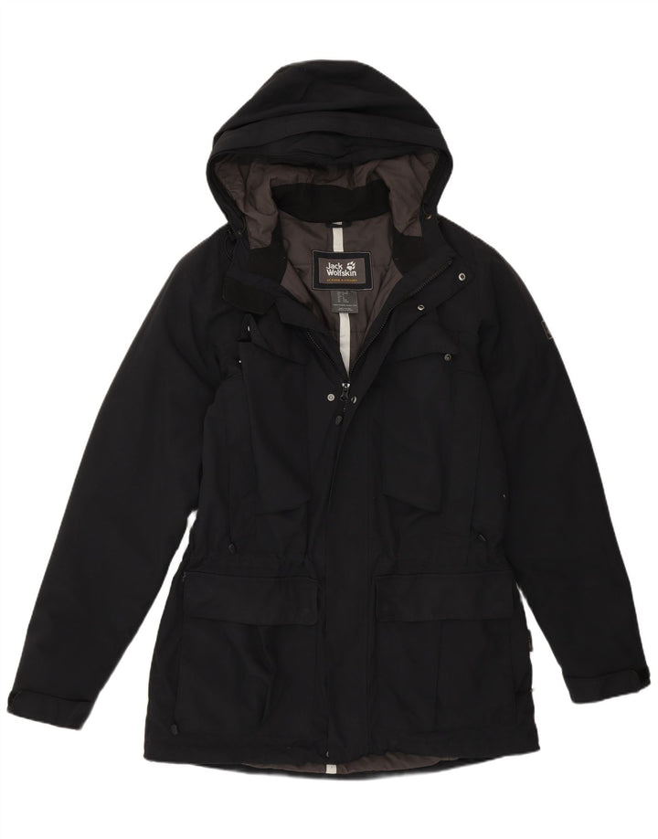 Jack Wolfskin Mens Hooded Windbreaker Coat UK 36/38 Medium Black Polyamide