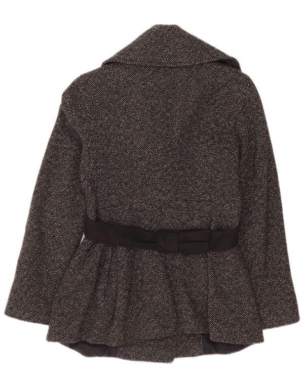 Max & Co. Zweireihiger Damenmantel UK 8 Small Grau gesprenkelte Wolle