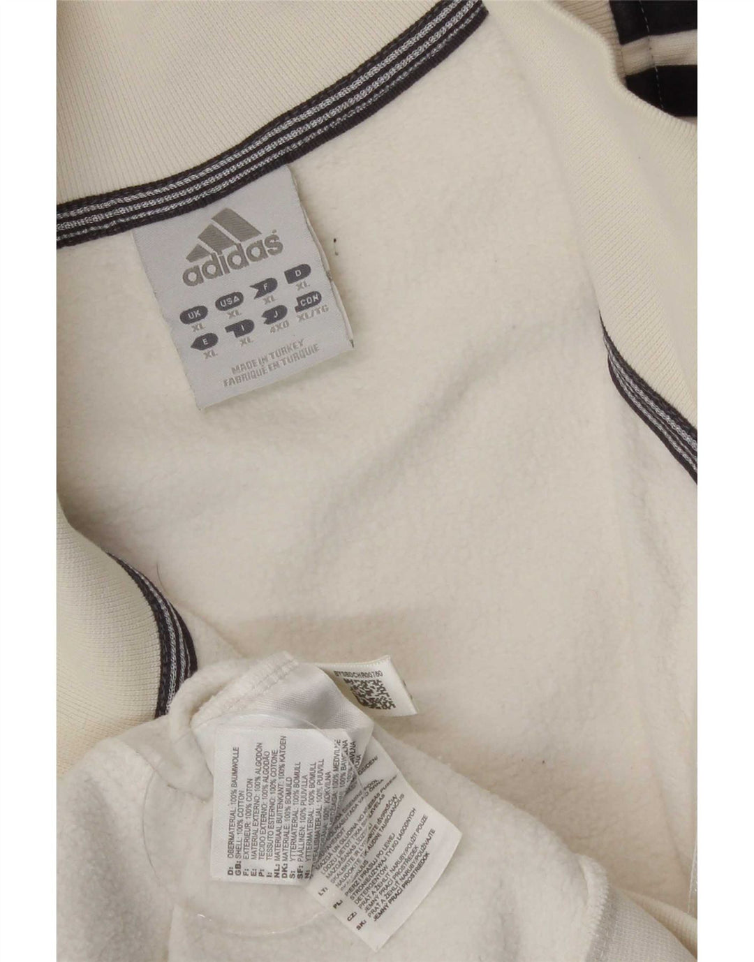 Adidas Mens Tracksuit Top Jacket XL Off White Algodão
