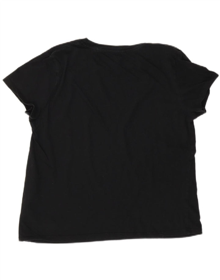 LEVI'S Womens Graphic T-Shirt Top UK 12 Medium Black Cotton