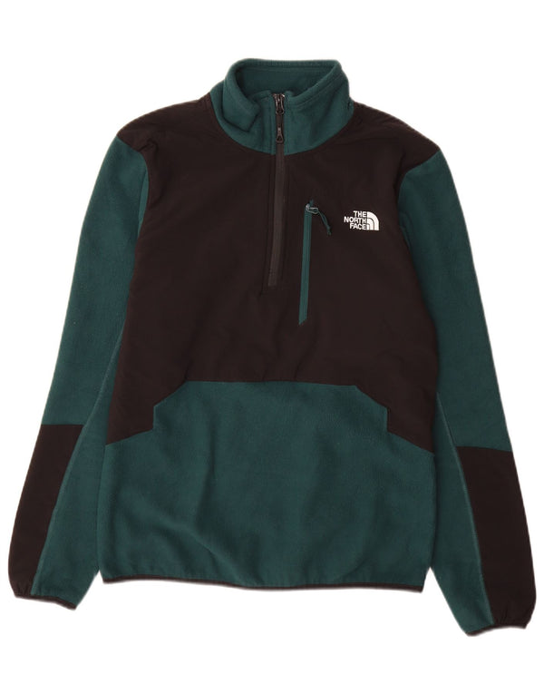Το ανδρικό φλις άλμα με φερμουάρ North Face Medium Green Colourblock