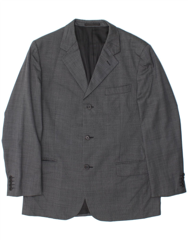 MASSIMO DUTTI Mens 3 Button Blazer Jacket EU 52 XL Grey Wool Vintage Massimo Dutti and Second-Hand Massimo Dutti from Messina Hembry 
