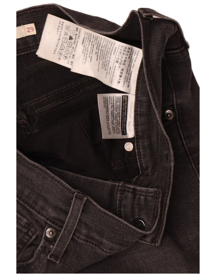 Levi's Womens Mile High Slim Jeans W29 L26 Black Cotton