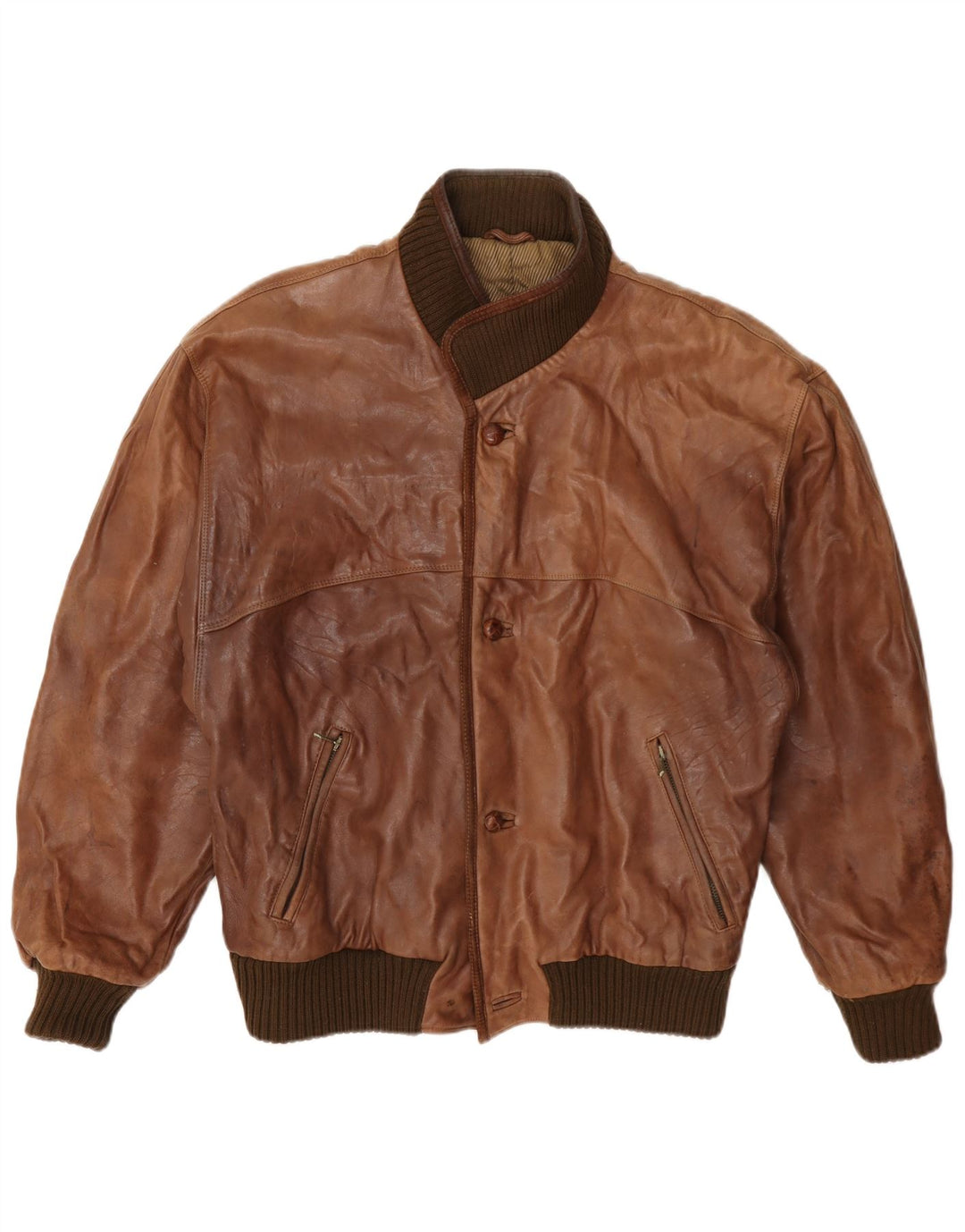 Vintage Ανδρικό Δερμάτινο Μπουφάν UK 36 Small Brown