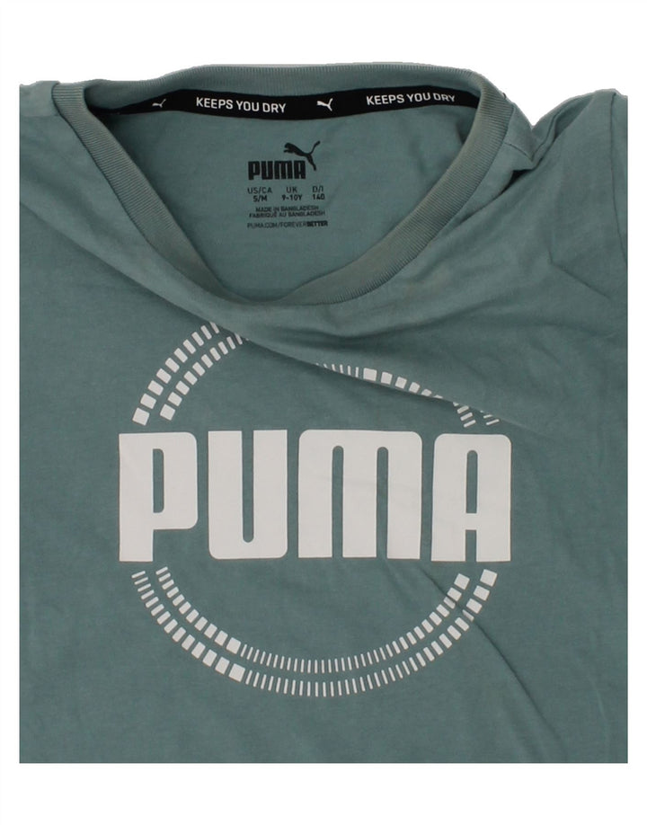 PUMA Boys Graphic T-Shirt Top 9-10 Years Blue | Vintage Puma | Thrift | Second-Hand Puma | Used Clothing | Messina Hembry 