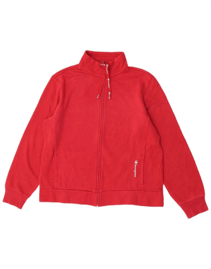 Champion Womens Tracksuit Top Jacket UK 20 2XL Red Cotton