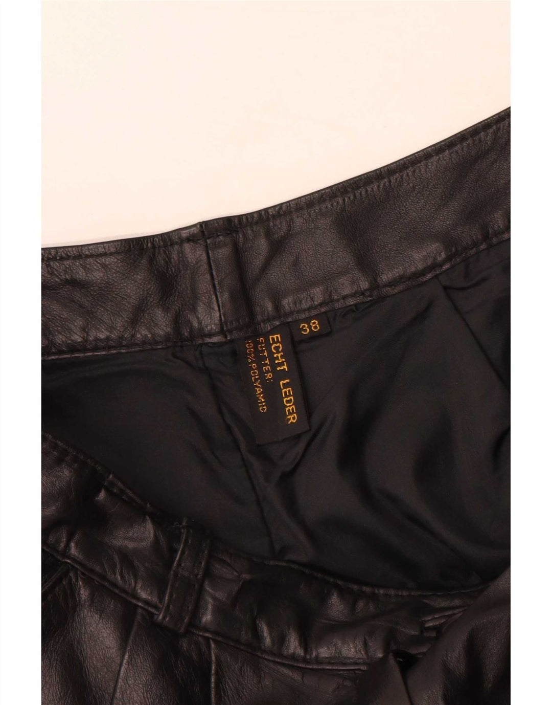 Vintage Womens Pegged Leather Trousers EU 38 Medium W28 L30 Black Leather