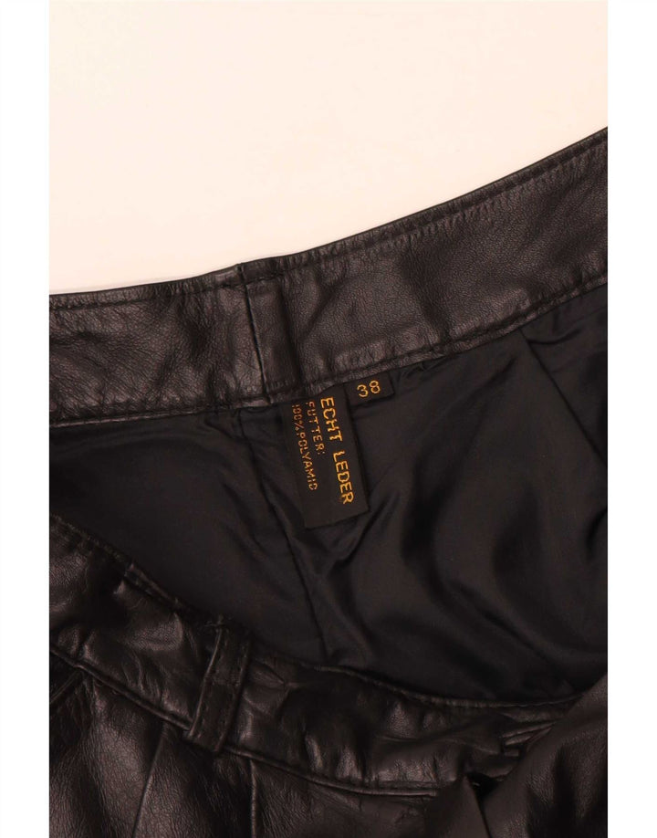 Vintage Womens Pegged Leather Trousers EU 38 Medium W28 L30 Black Leather