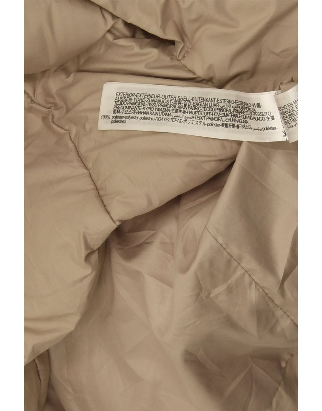 Giacca imbottita con cappuccio da donna ZARA UK 14 Poliestere beige medio