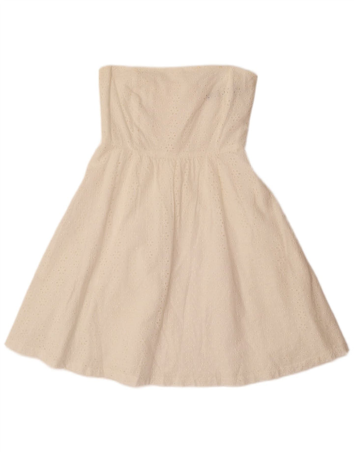 ZARA Womens Strapless Dress UK 4 XS Off White