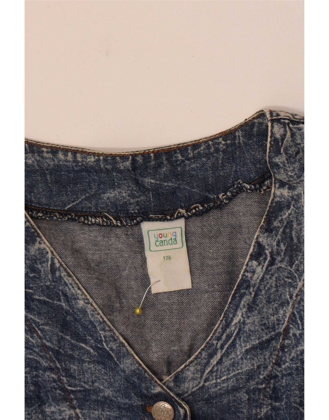 Canda Girls Crop Denim Jacket 15-16 Years Blue Cotton