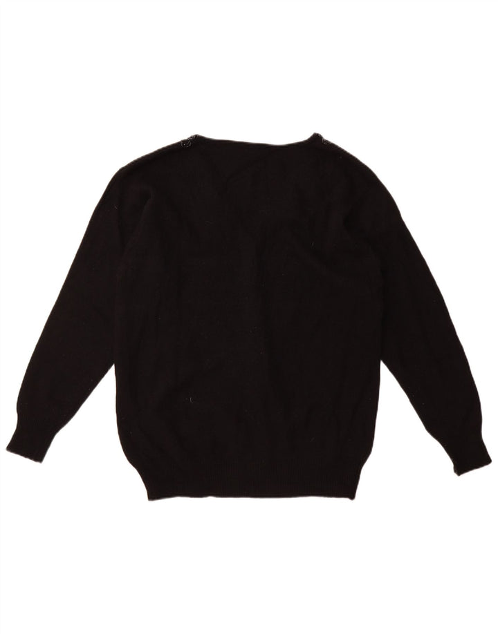 Vintage Damen Cardigan Pullover UK 16 Groß Schwarz