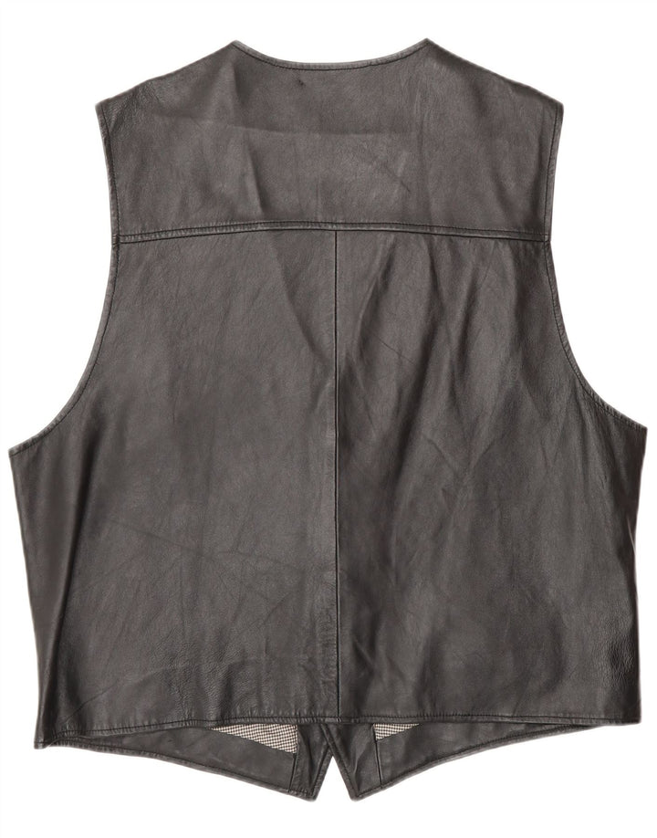 Canada Mens Leather Waistcoat XL Black Leather