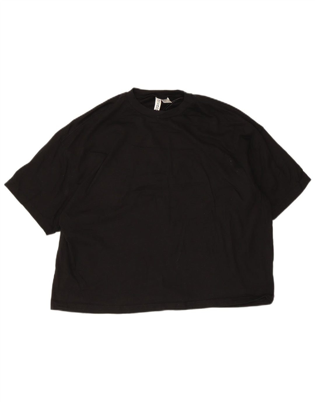 H&M Womens Crop T-Shirt Top UK 14 Medium Black Cotton