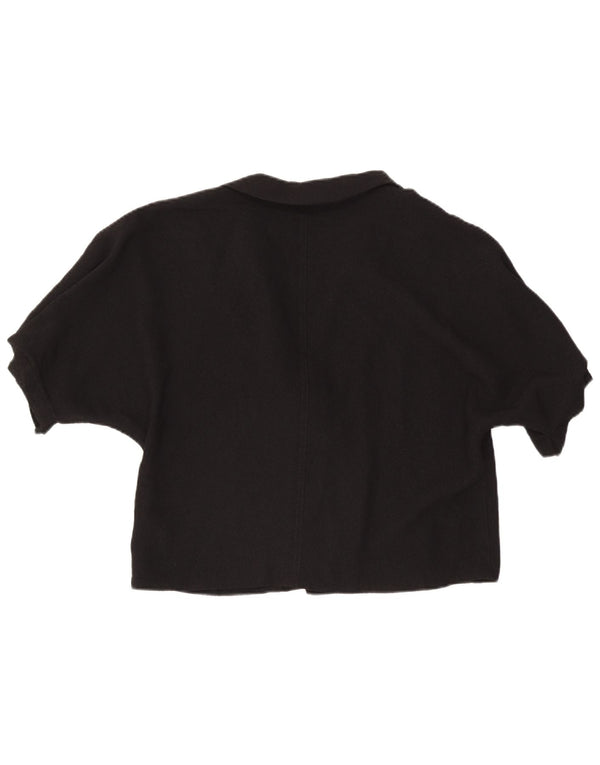 Zara Chaqueta Bolero de Manga Corta para Mujer UK 46 Large Viscosa Negra