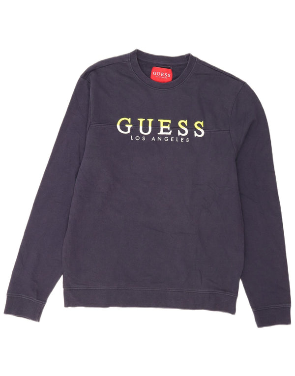Guess Herre grafisk sweatshirt Jumper Medium Navyblå Bomuld