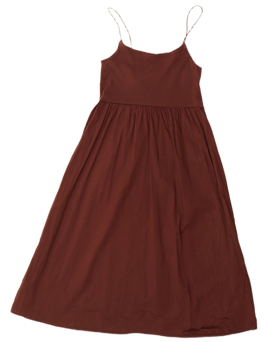 Zara Womens Sundress UK 16 Large Brown Cotton