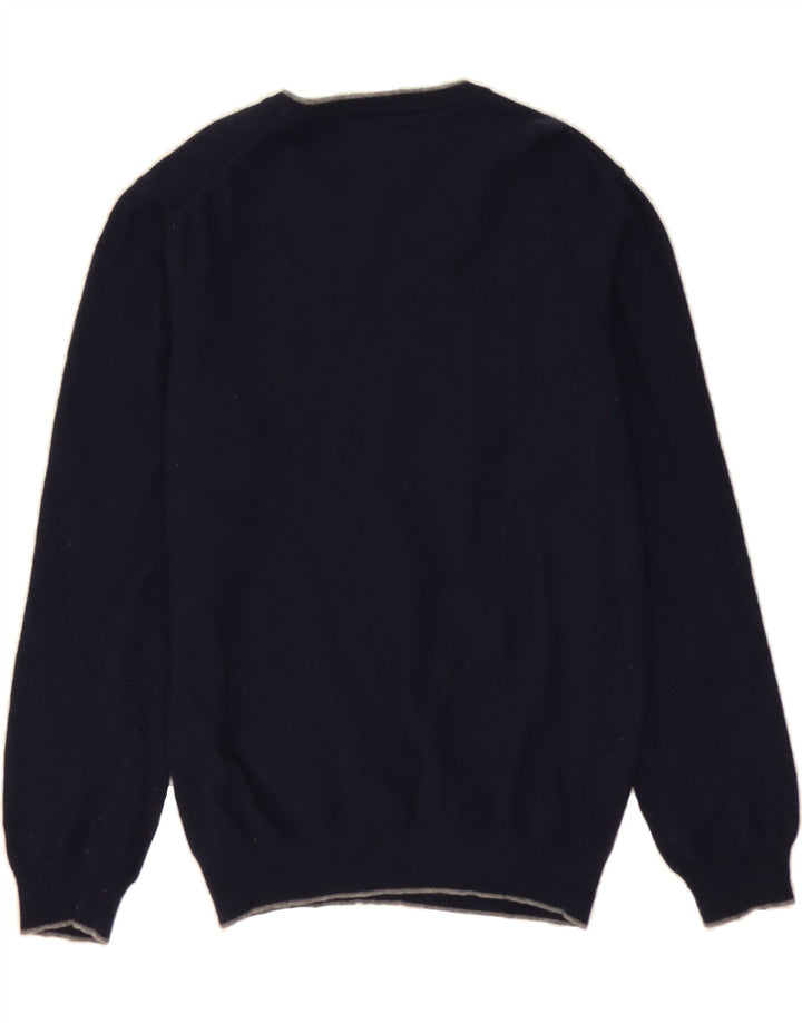 NORTH SAILS Womens V-Neck Jumper Sweater UK 14 Medium Navy Blue Polyamide Vintage North Sails and Second-Hand North Sails from Messina Hembry 