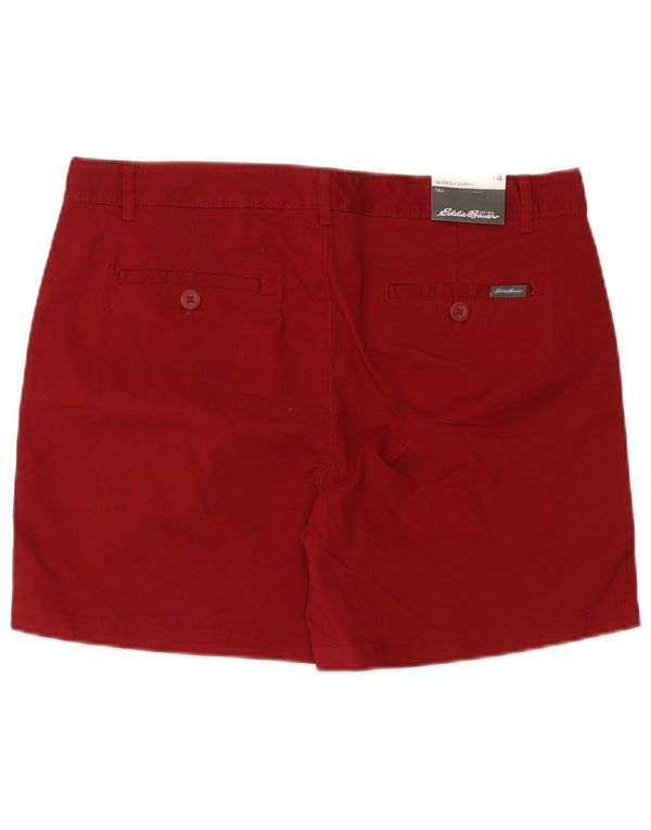 Eddie Bauer Pantalones cortos chinos ligeramente curvados para mujer US 14 XL W38 Algodón rojo