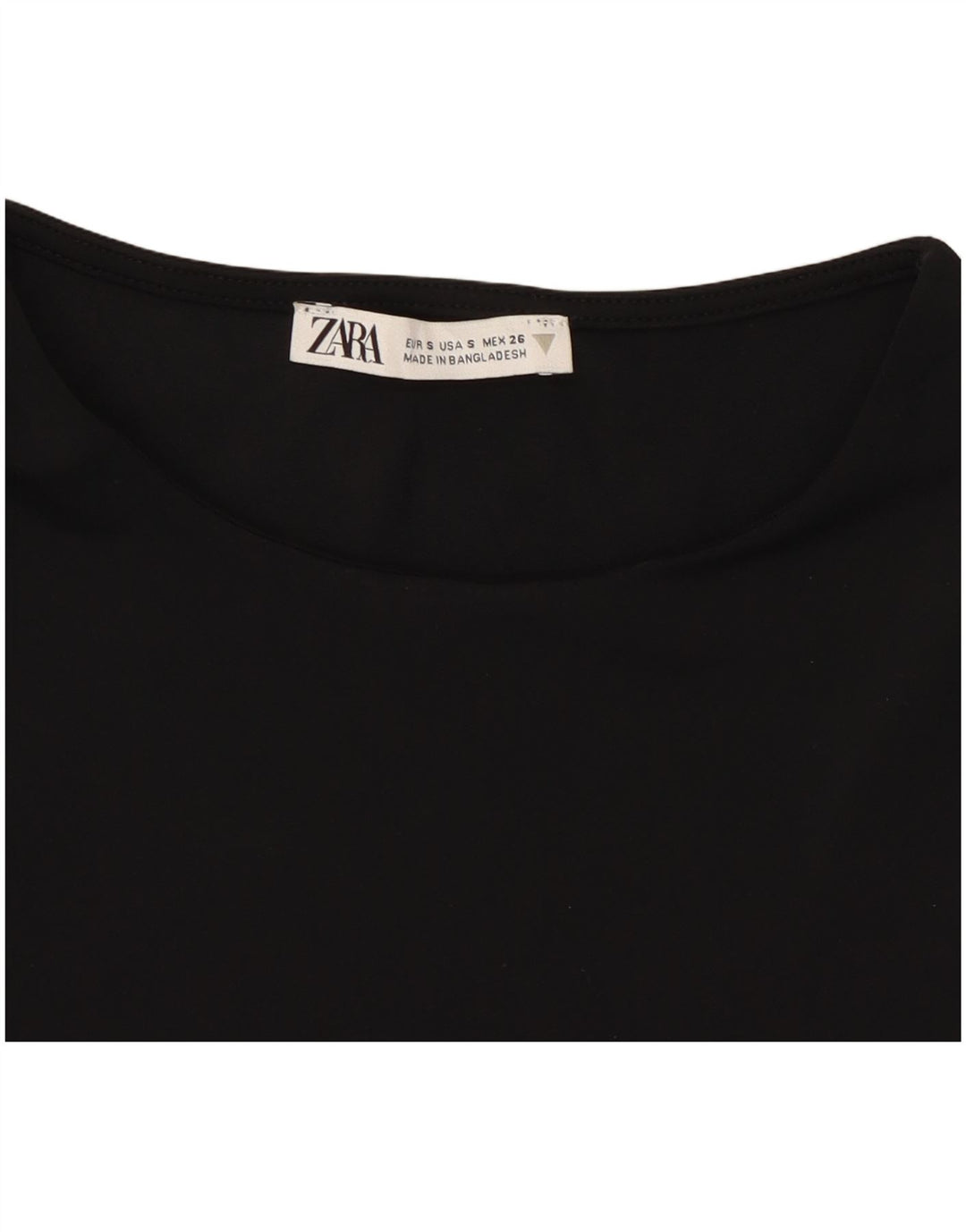 Zara Womens Sleeveless Crop Top UK 8 Small Black Polyamide