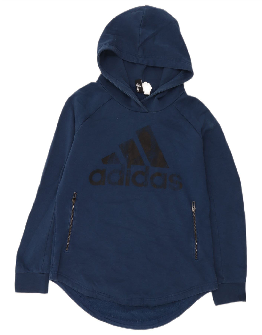 Adidas Mens Graphic Hoodie Jumper Medium Blue Cotton