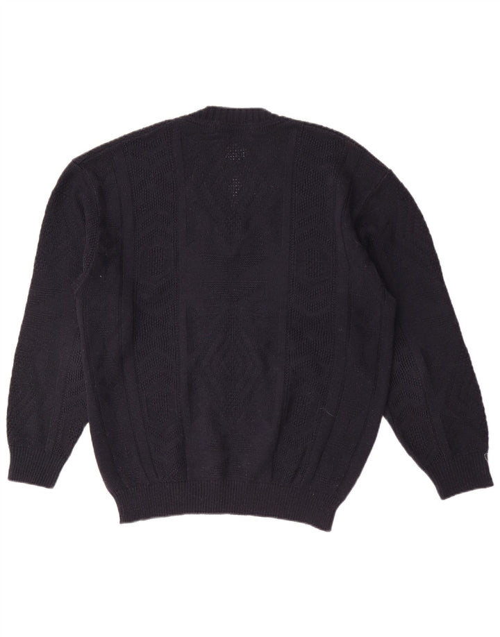 Maglione da uomo con scollo a V Marks & Spencer medio blu navy in acrilico