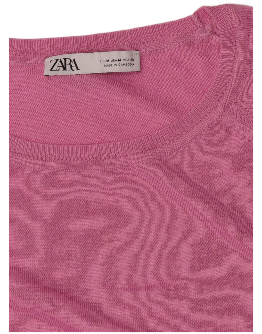 Zara Womens Boat Neck Jumper Sweater UK 14 Medium Pink