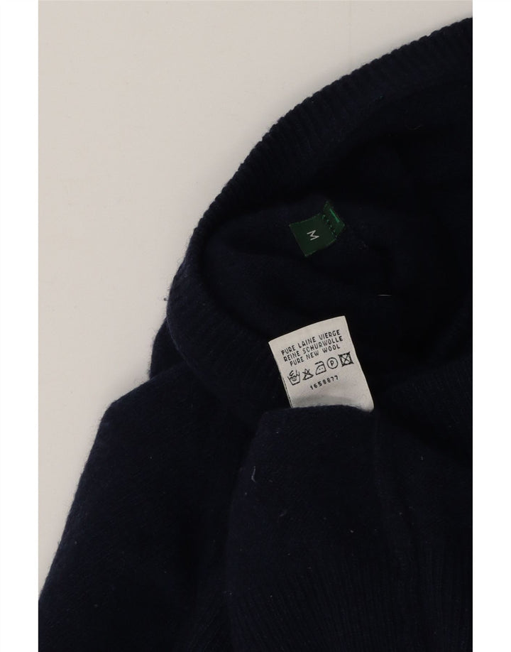 Henry Cottons Mens V-Neck Jumper Sweater Medium Navy Blue Virgin Wool