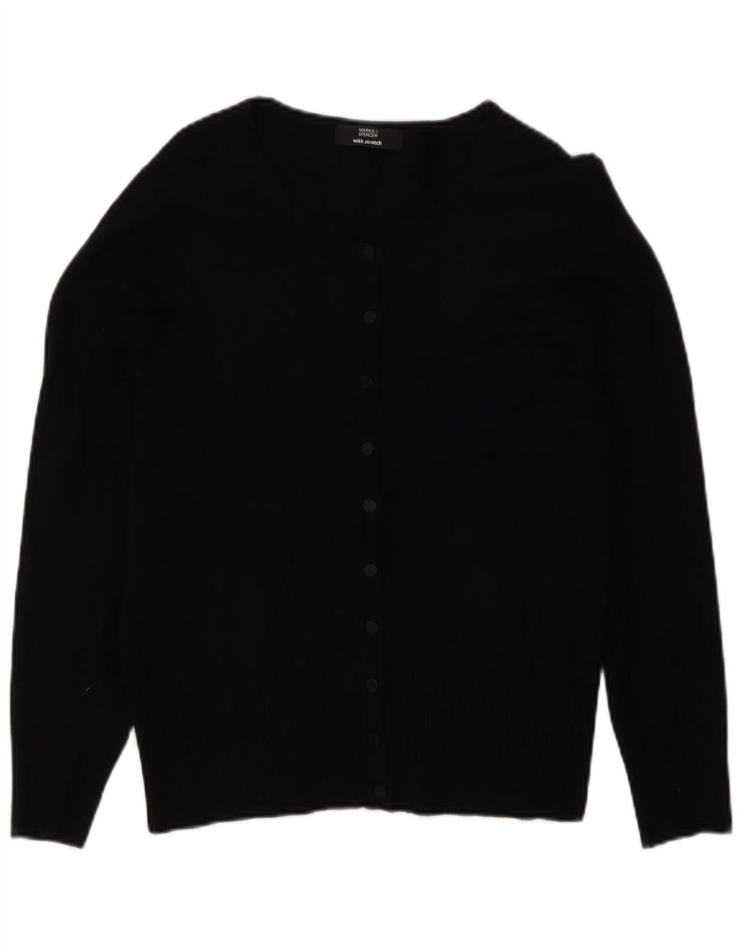 Marks & Spencer Dame Cardigan Sweater UK 12 Medium Black Viscose