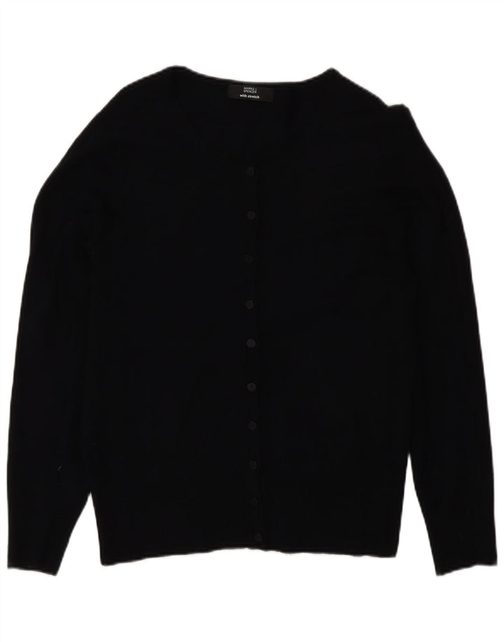 Marks & Spencer Dame Cardigan Sweater UK 12 Medium Black Viscose