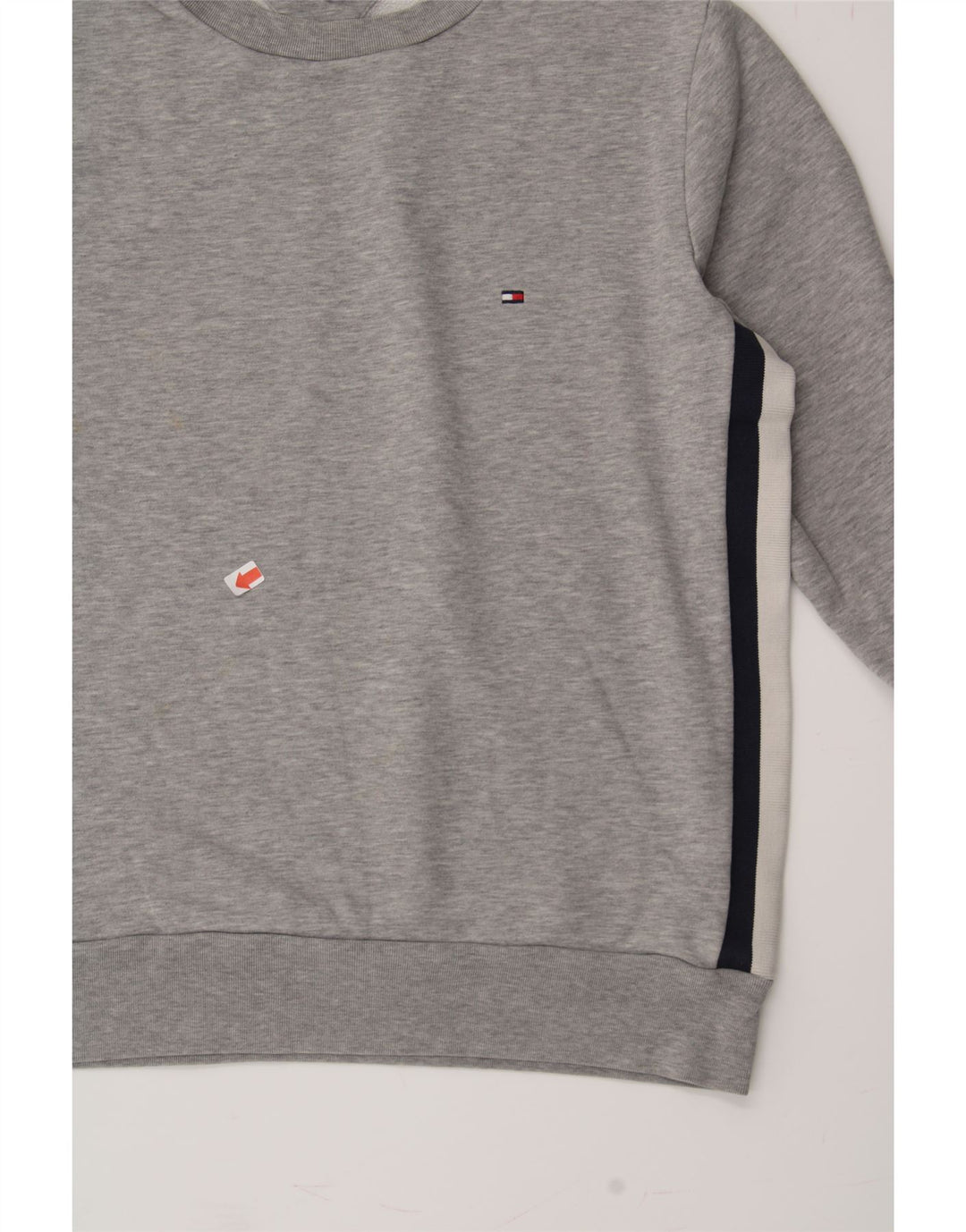 TOMMY HILFIGER Mens Sweatshirt Jumper Small Grey Colourblock Vintage Tommy Hilfiger and Second-Hand Tommy Hilfiger from Messina Hembry 
