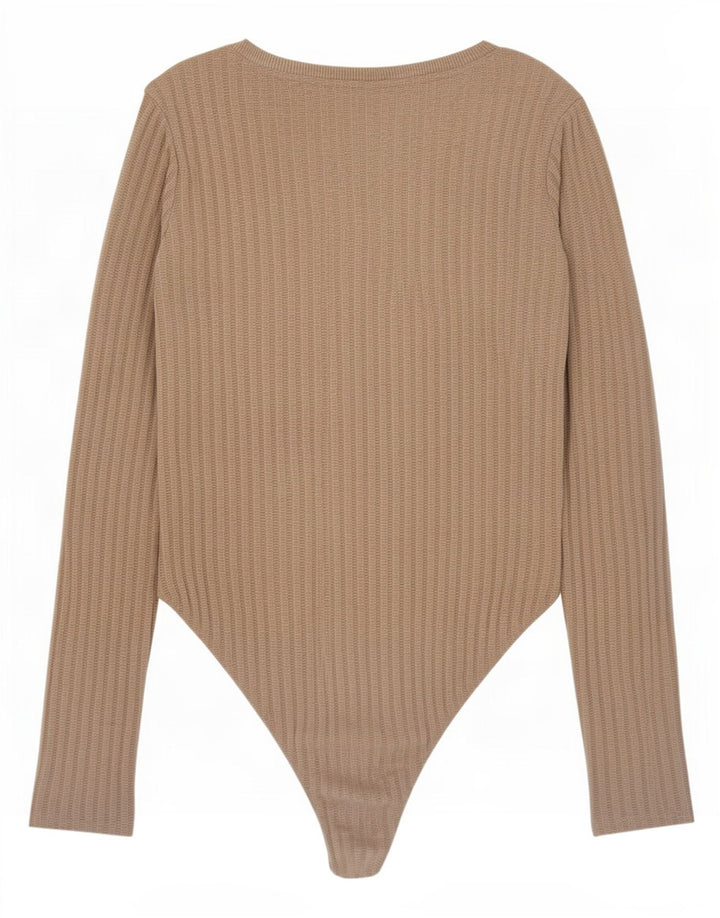 Zara Body Manga Larga Mujer UK 40 Pequeño Poliéster Gris