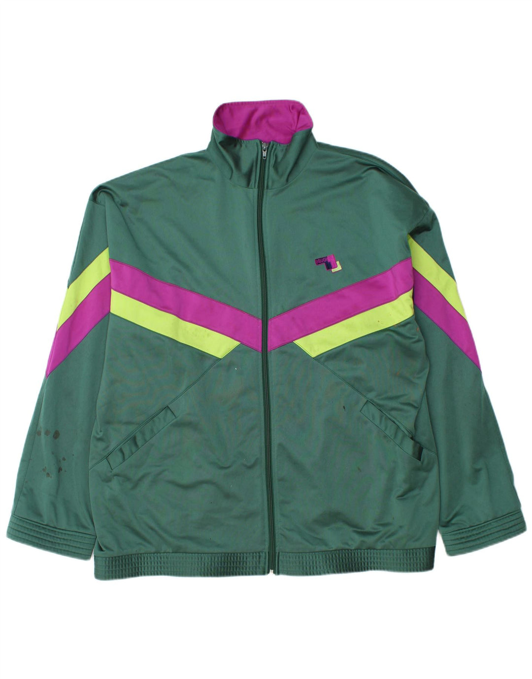 Brugi Mens Tracksuit Top Jacket XL Green Colourblock