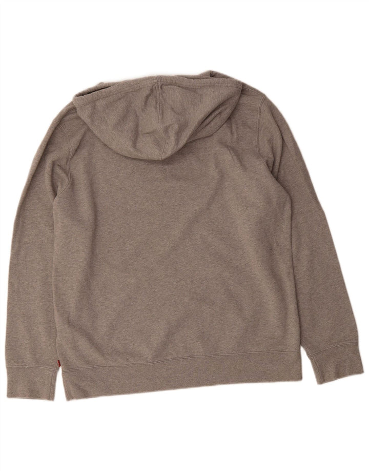 LEVI'S Mens Graphic Hoodie Jumper Large Grey Cotton