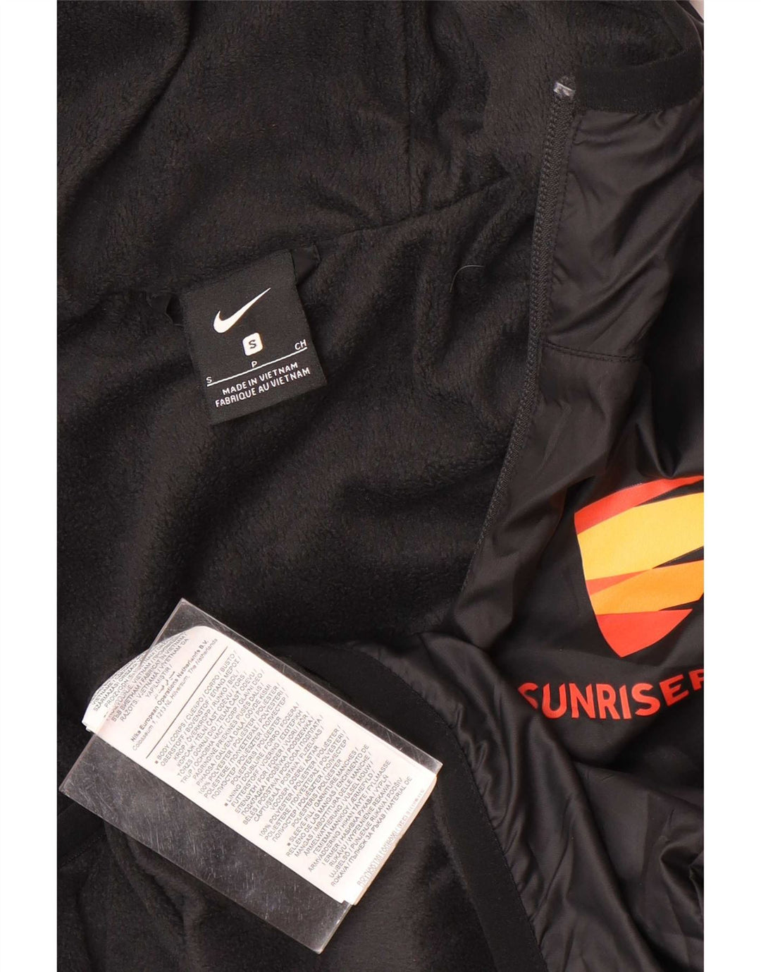 Nike Herren Graphic Hooded Windbreaker Jacke UK 36 Small Schwarz Polyester