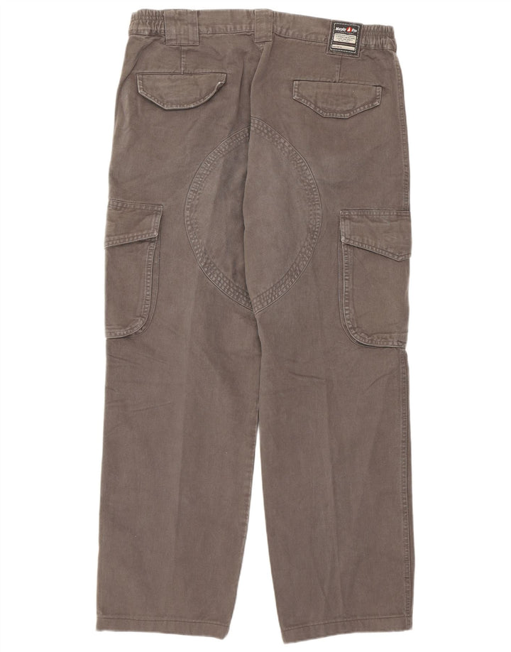 Murphy & Nye Mens Straight Cargo Trousers W33 L28 Grey Cotton