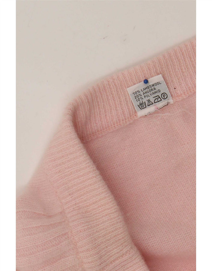 Vintage Womens Knit Midi Skirt EU 38 Medium W34  Pink Lambswool