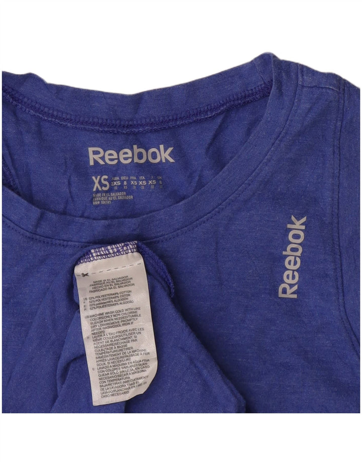 REEBOK Womens Vest Top UK 8 Small  Blue Polyester