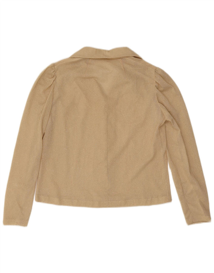 Vintage Womens Shirt Blouse UK 14 Medium Beige