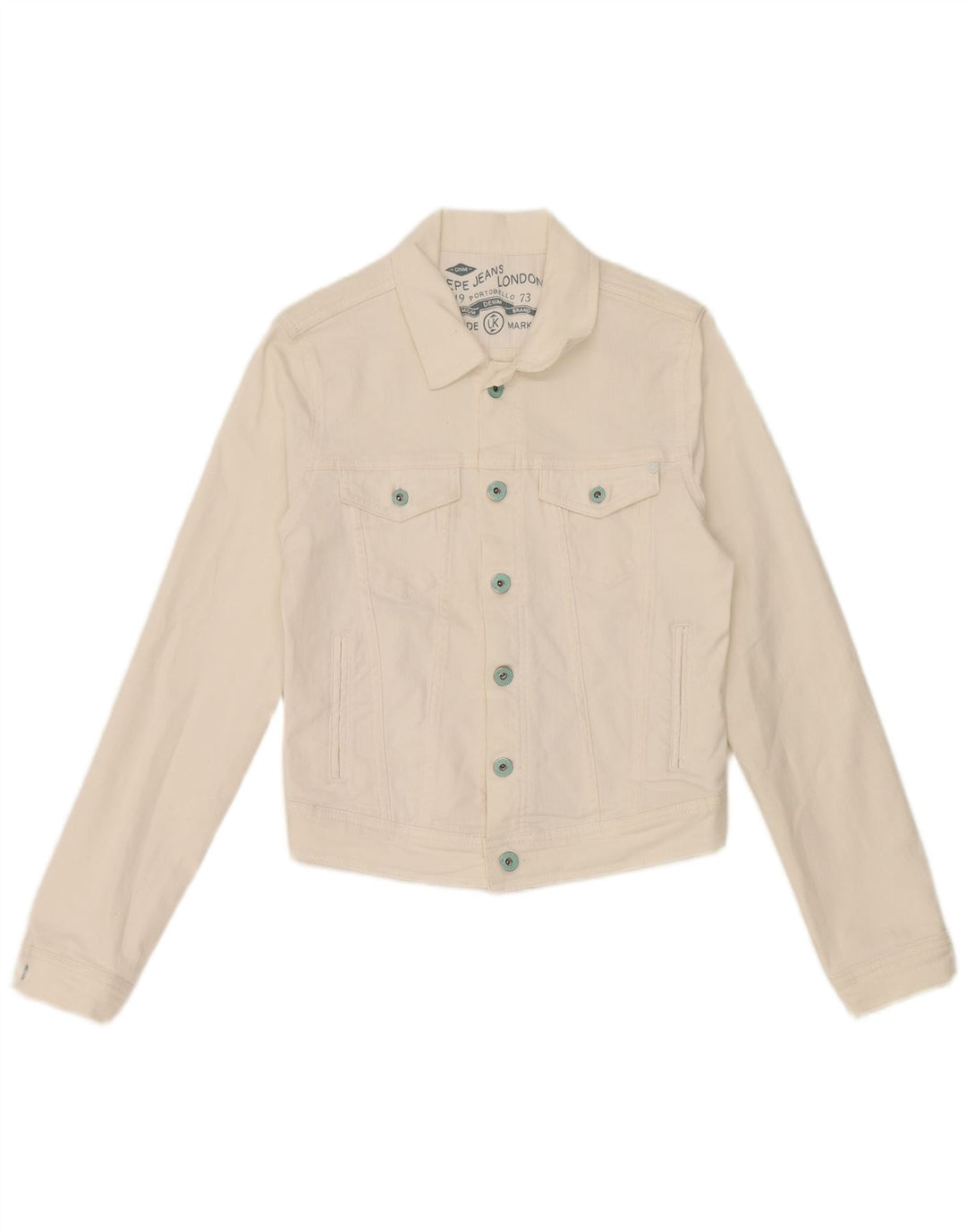 Giacca in denim corta da donna PEPE Jeans UK 10 piccola bianca