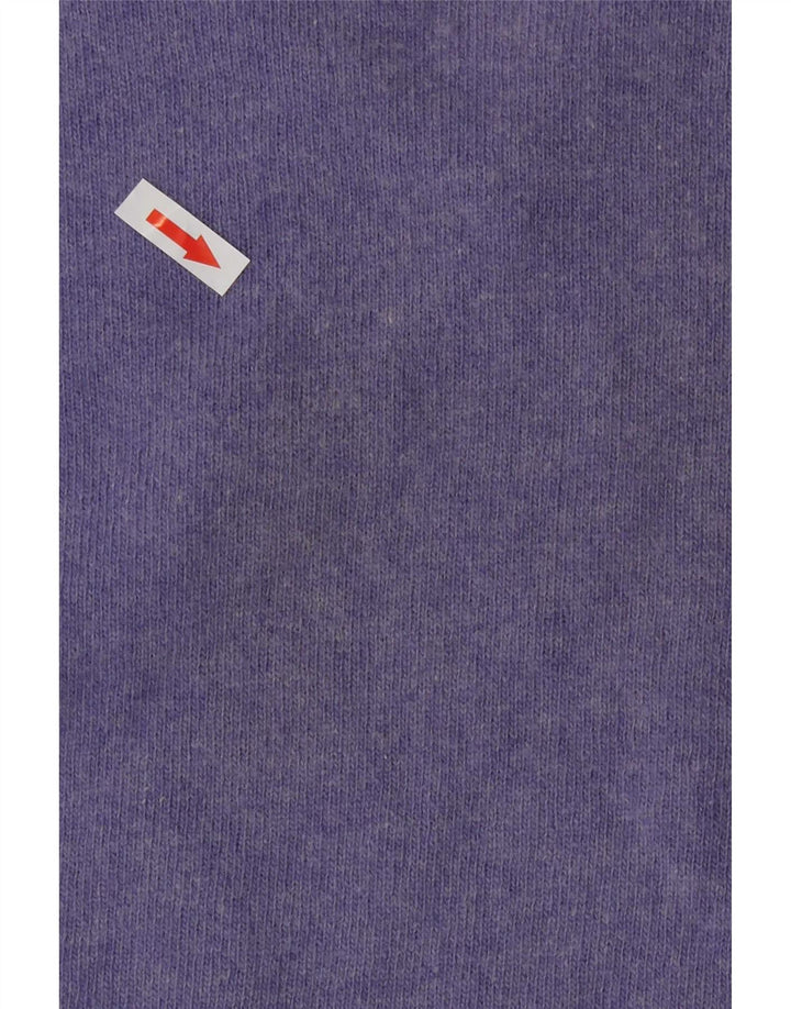 Kappa Mens V-Neck Jumper Sweater Large Purple Lambswool