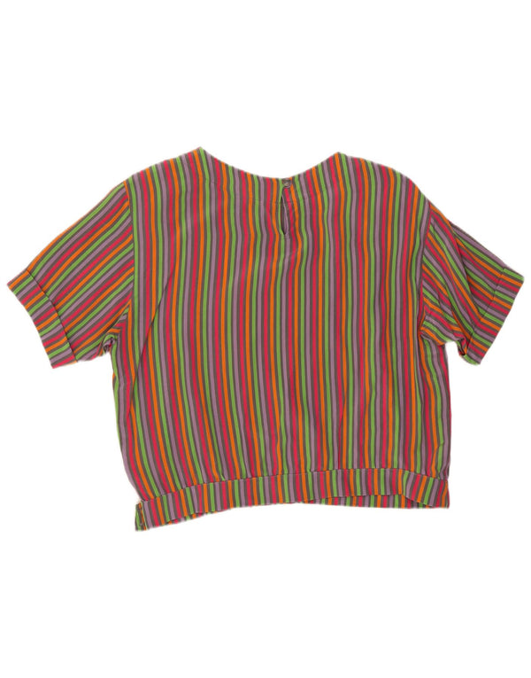 Marina Rinaldi Dame Crop Bluse Top Størrelse 21 Medium Flerfarvet Stribet