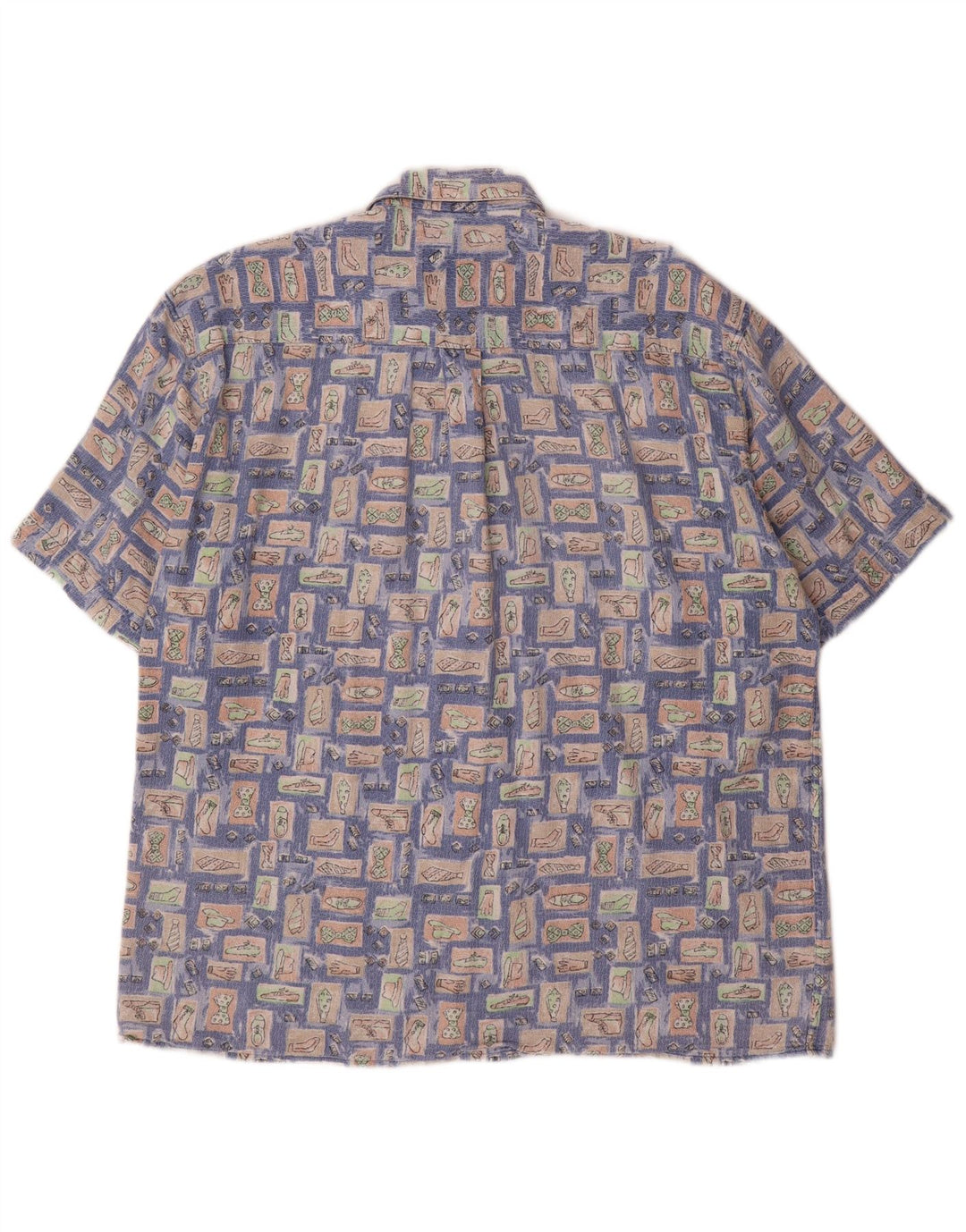 HATICO Mens Short Sleeve Shirt Large Blue Geometric