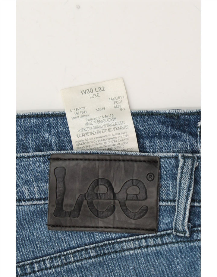 LEE Womens Luke Slim Jeans W30 L29 Blue Cotton